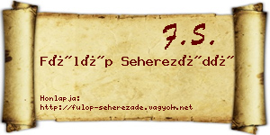 Fülöp Seherezádé névjegykártya